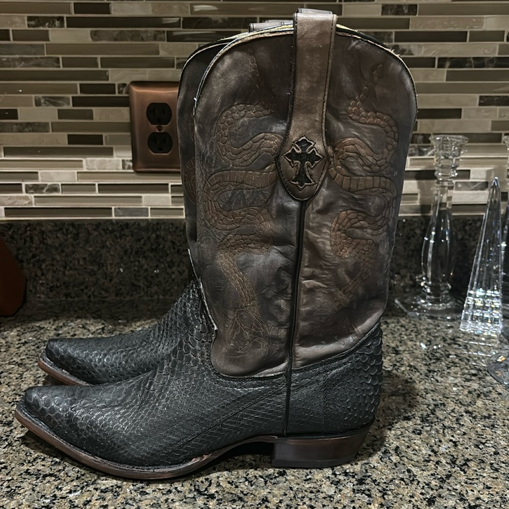 Corral snake print cowboy boots